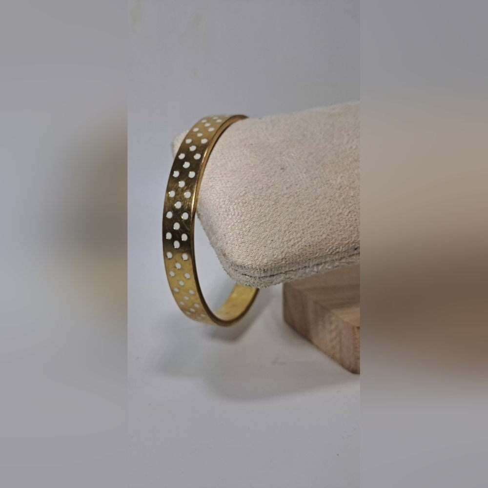 Kate Spade NY On The Dot Gold Tone Bangle Bracelet - Picture 4 of 9